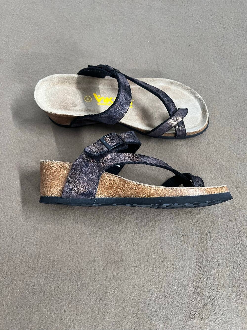 Viking Comfort Revolution Ergonomic Pewter Cork Comfort Sandal Size EU 38